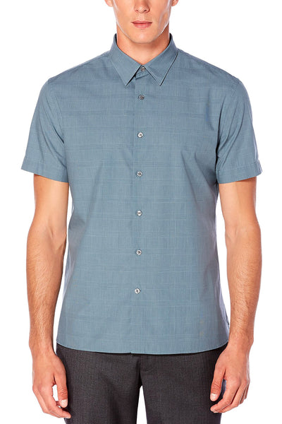 Perry Ellis Ink Glen-Plaid Button-Up Shirt