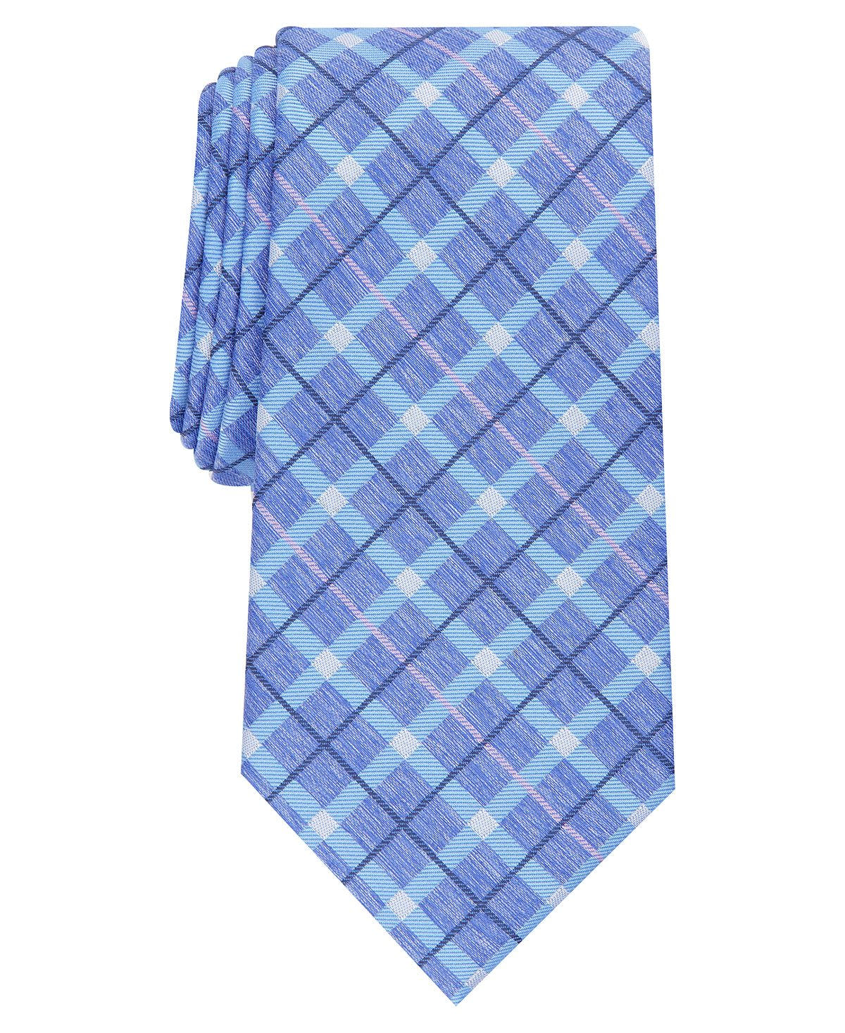 Perry Ellis Loggan Check Tie Blue