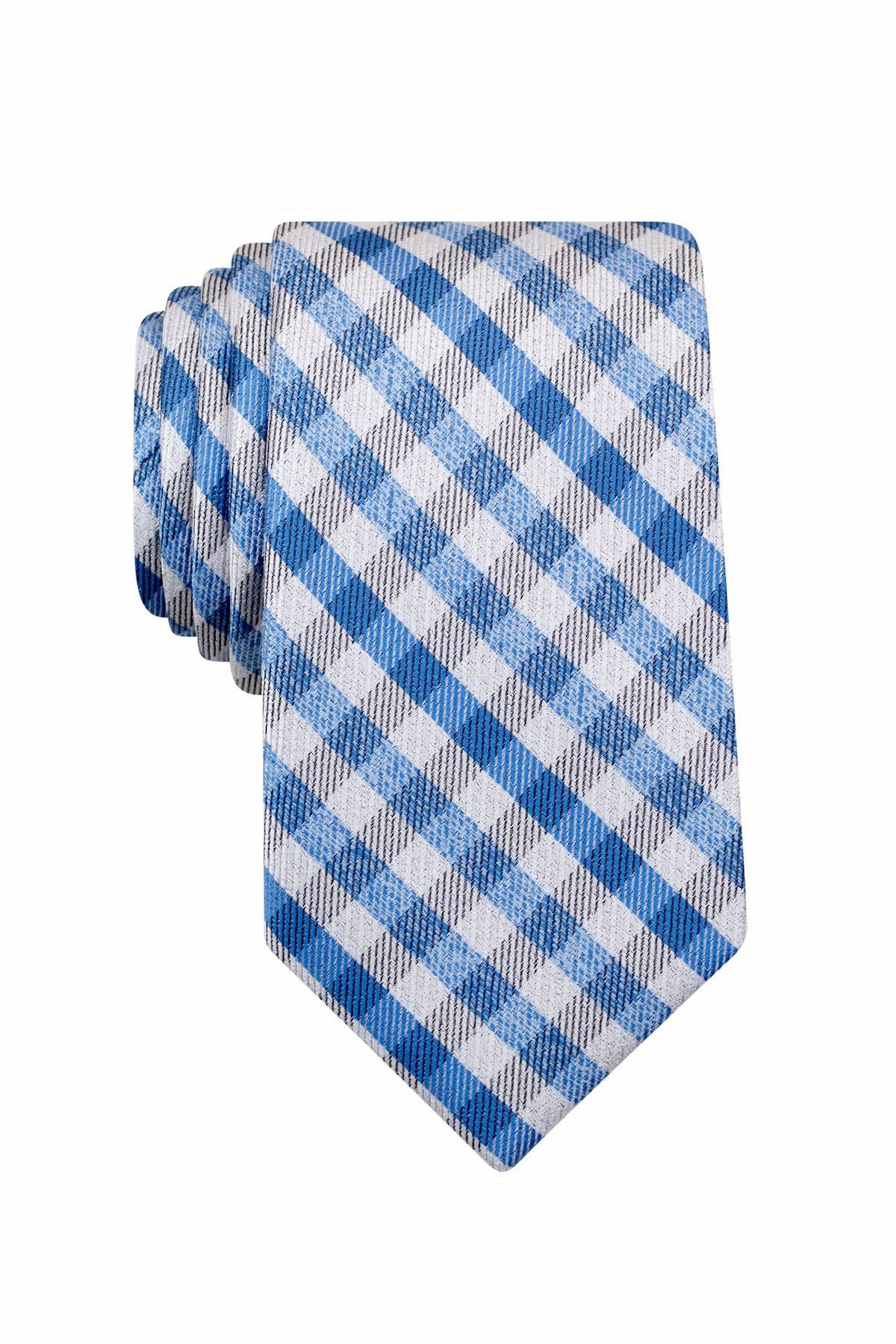 Perry Ellis Navy-Blue Williams Check Classic Tie
