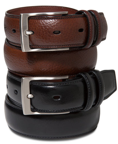 Perry Ellis Portfolio Big And Tall Leather Belt Chocolate