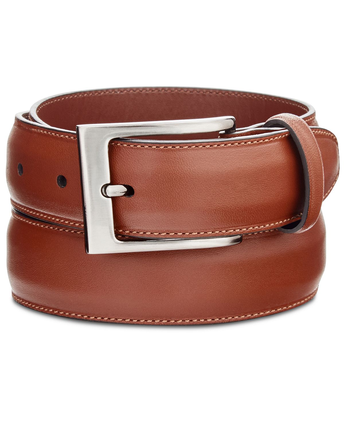 Perry Ellis Portfolio Full-grain Leather Belt Brown