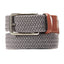 Perry Ellis Portfolio Grey Leather Trim Webbed/Woven Stretch Belt