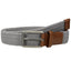 Perry Ellis Portfolio Grey Leather Trim Webbed/Woven Stretch Belt