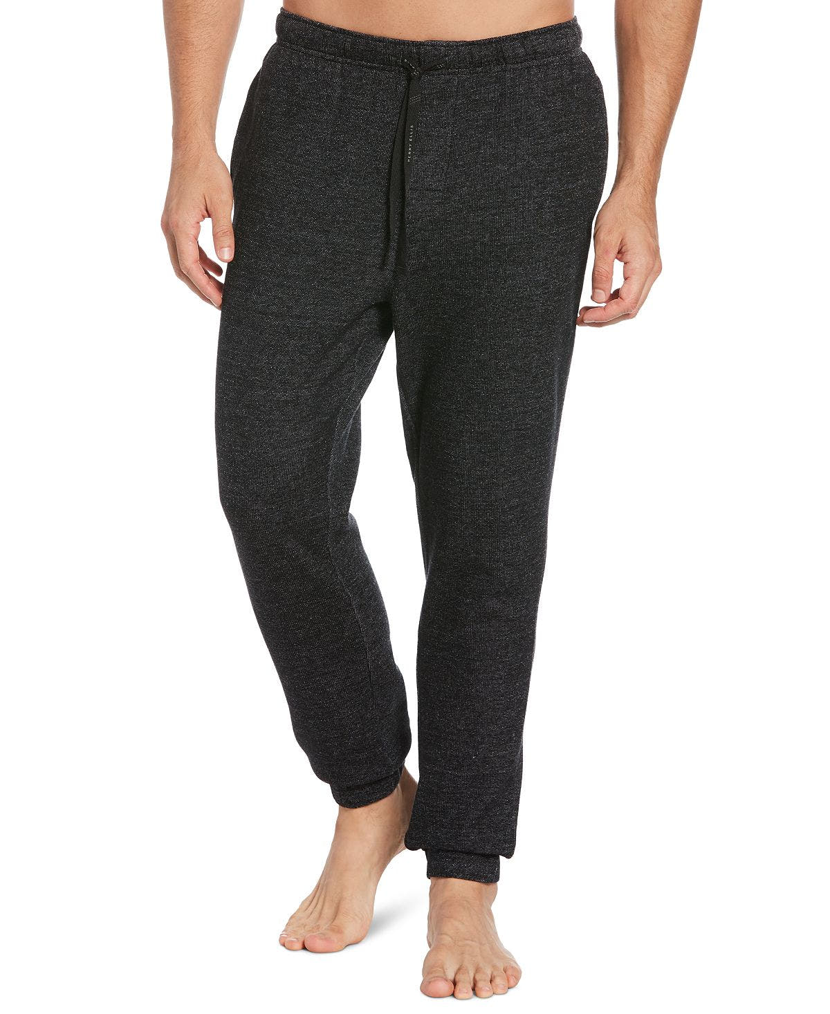 Perry Ellis Portfolio Heather Textured Knit Jogger Pants Black