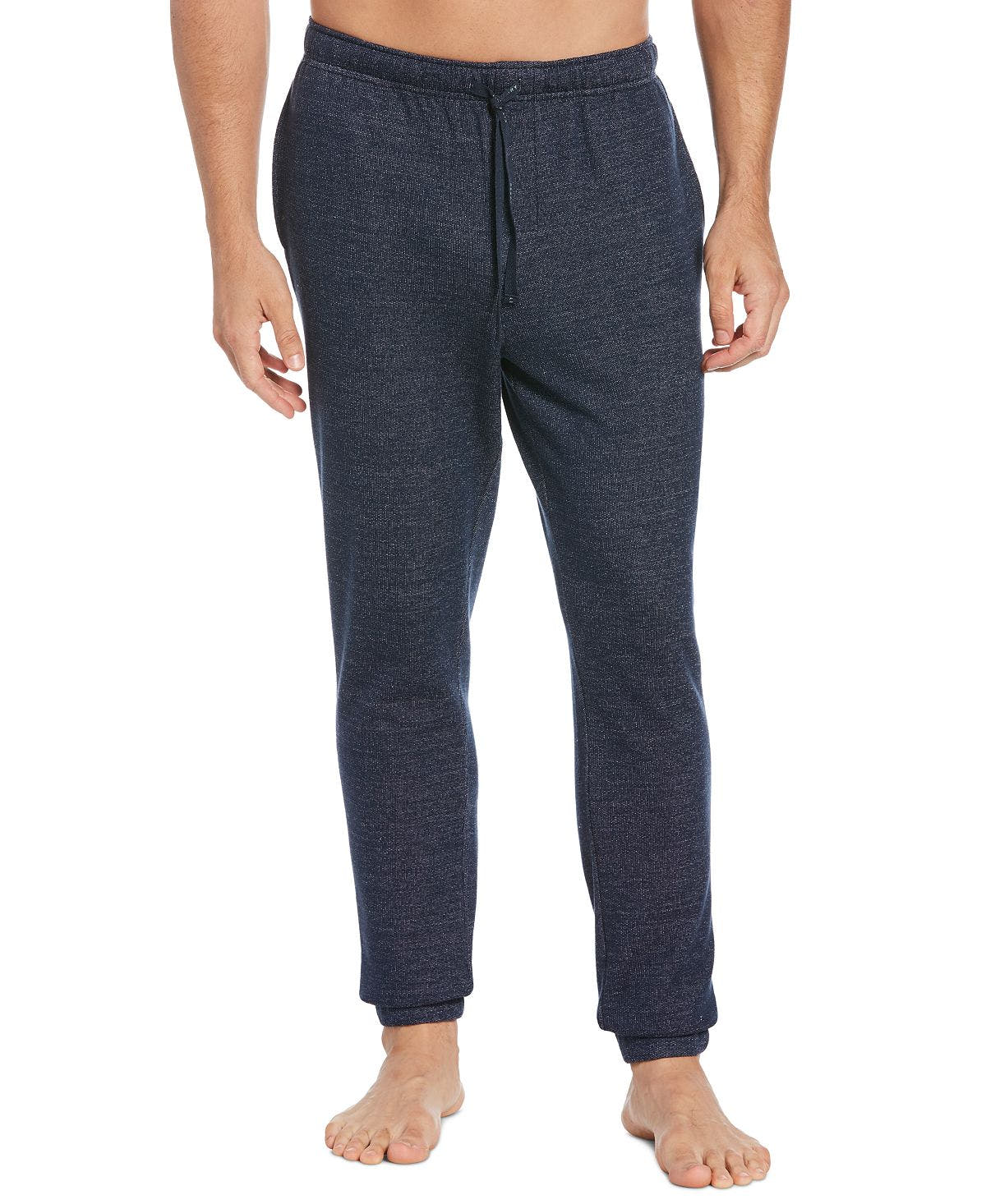Perry Ellis Portfolio Heather Textured Knit Jogger Pants Dark Blue