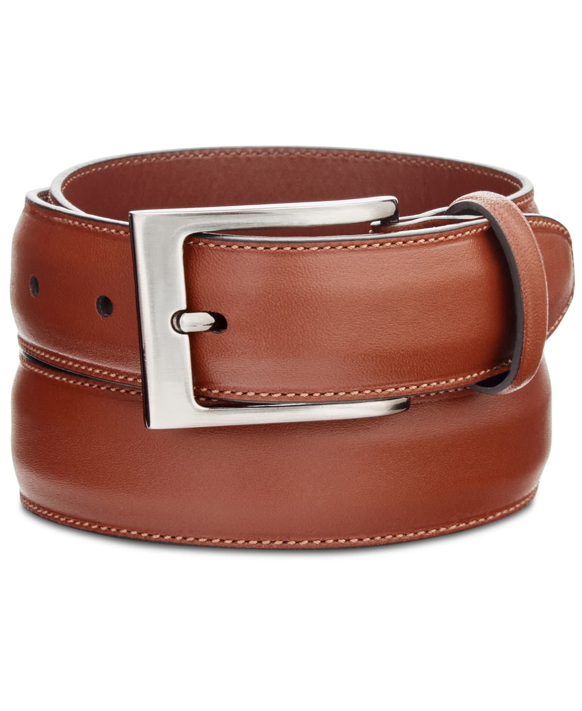 Perry Ellis Portfolio Men's Full-Grain Leather Belt Brown