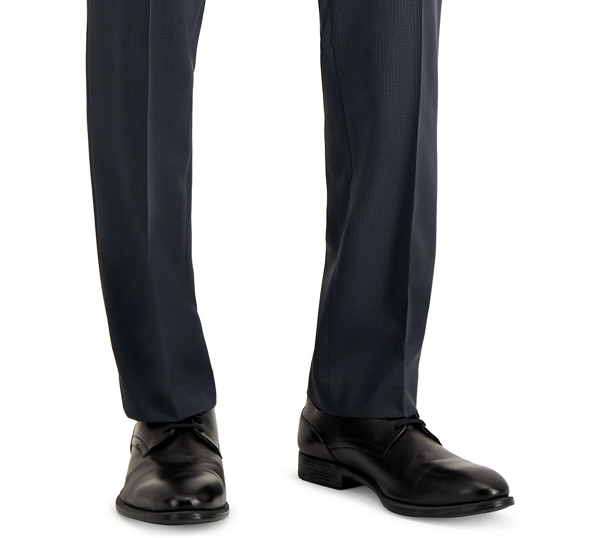 Perry Ellis Portfolio Modern-fit Subtle Check Performance Dress Pants Charcoal