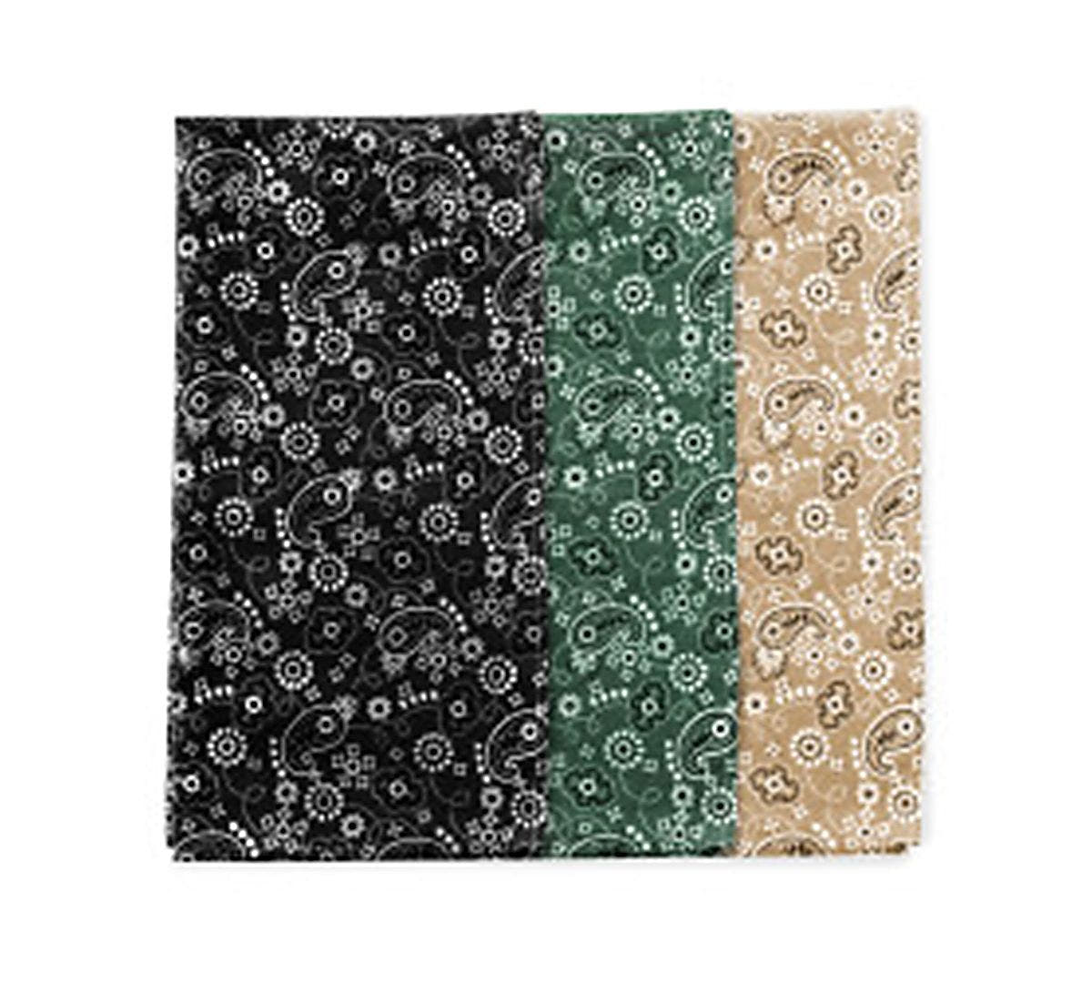 Perry Ellis Portfolio Perry Ellis 3-pk. Bandanas Black/Green/Beige