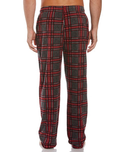 Perry Ellis Portfolio Perry Ellis Relaxed-fit Plaid Fleece Pajama Pants Heather Charcoal/Red thumbnail 2