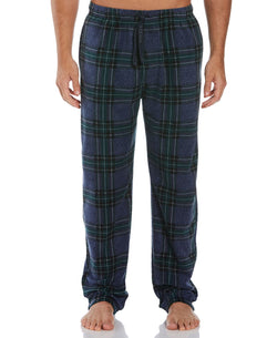 Perry Ellis Portfolio Perry Ellis Relaxed-fit Plaid Fleece Pajama Pants Navy/Heather Blue/Green thumbnail 1