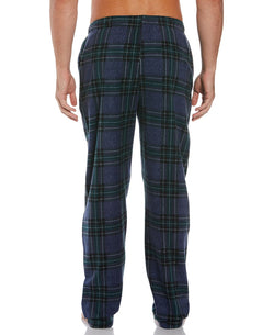 Perry Ellis Portfolio Perry Ellis Relaxed-fit Plaid Fleece Pajama Pants Navy/Heather Blue/Green thumbnail 2