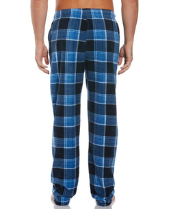 Perry Ellis Portfolio Perry Ellis Relaxed-fit Plaid Fleece Pajama Pants Navy/Heather Blue thumbnail 2