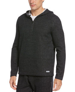 Perry Ellis Portfolio Portfolio Heathered Knit Hoodie Black thumbnail 1