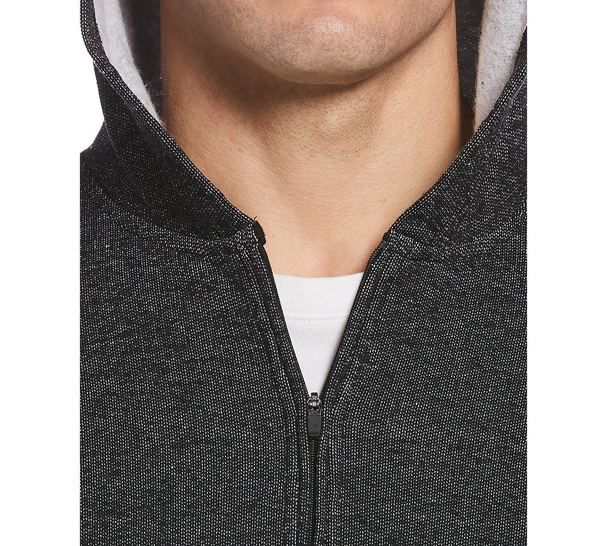 Perry Ellis Portfolio Portfolio Heathered Knit Hoodie Black