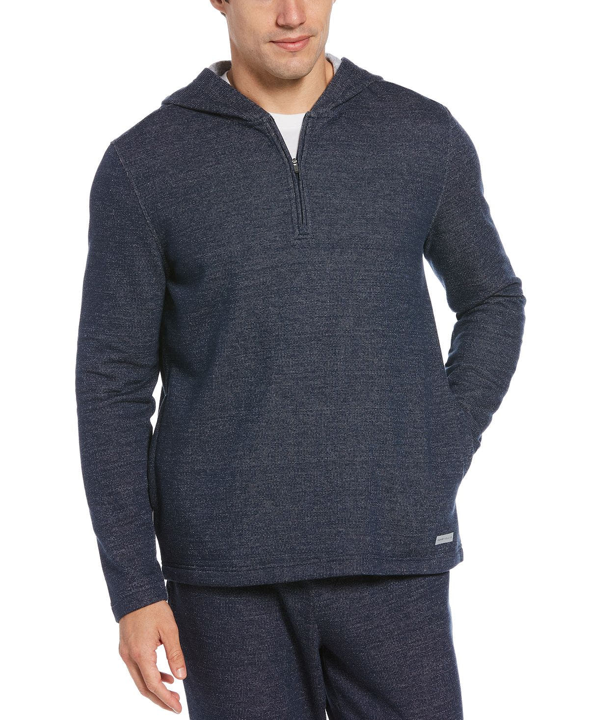 Perry Ellis Portfolio Portfolio Heathered Knit Hoodie Dark blue