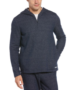 Perry Ellis Portfolio Portfolio Heathered Knit Hoodie Dark blue thumbnail 1