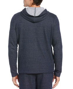 Perry Ellis Portfolio Portfolio Heathered Knit Hoodie Dark blue thumbnail 2