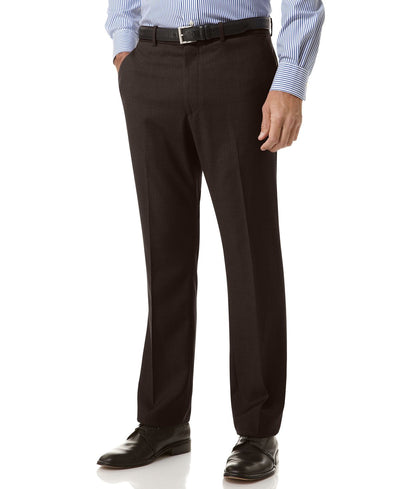 Perry Ellis Portfolio Slim Fit Flat Front No-iron Dress Pants Black Ice