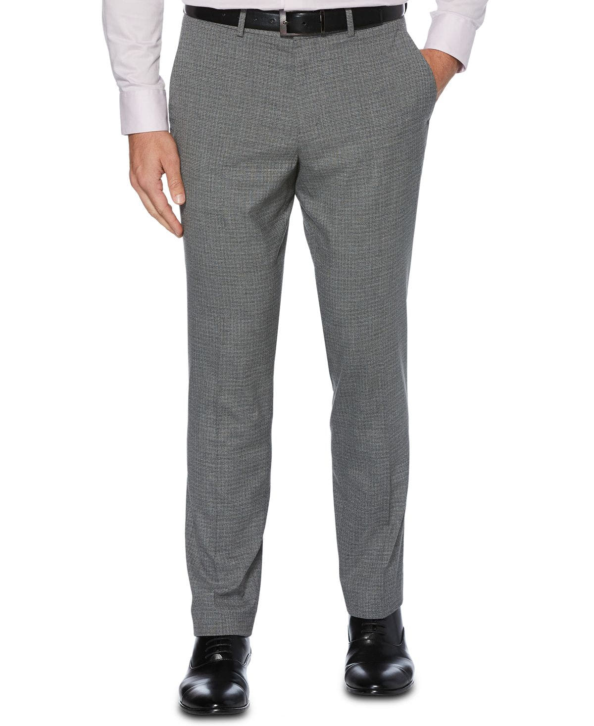 Perry Ellis Portfolio Slim-fit Stretch Heathered Check Dress Pants Castlerock