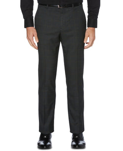 Perry Ellis Portfolio Slim-fit Stretch Windowpane Dress Pants Dark Gray thumbnail 1