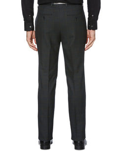 Perry Ellis Portfolio Slim-fit Stretch Windowpane Dress Pants Dark Gray thumbnail 3