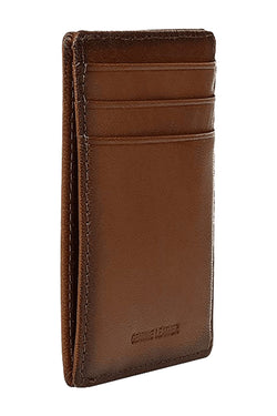 Perry Ellis Portfolio Tan Premium Leather Card Holder Passcase Wallet thumbnail 2