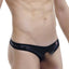 PetitQ Black Wet-Look Open-Front Thong