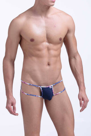 PetitQ Navy-Blue Ziggy Thong