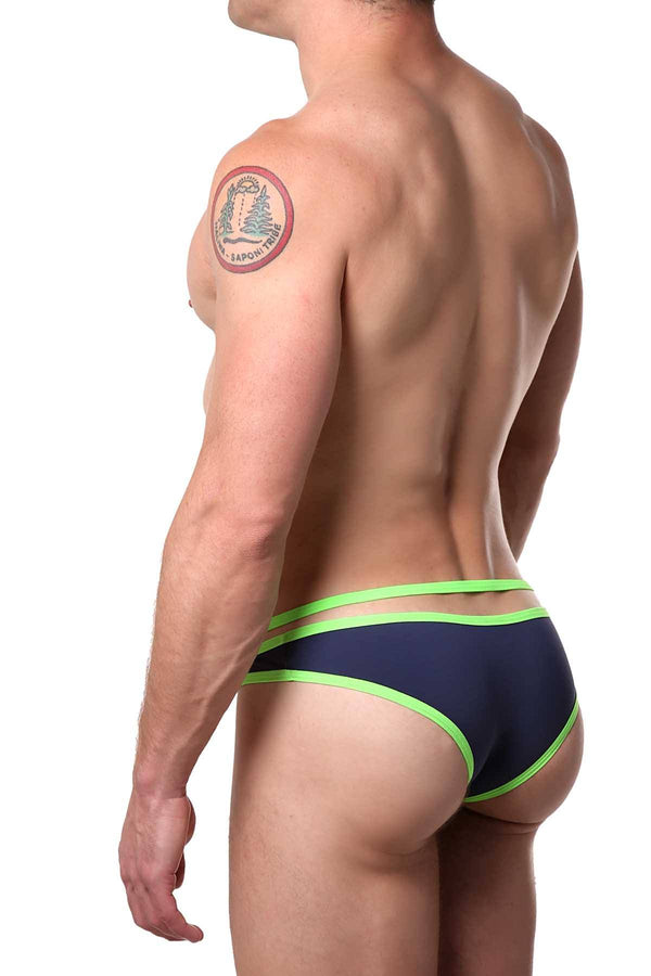 PetitQ Navy/Lime Rosace Brief