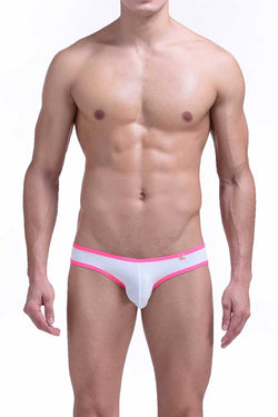 PetitQ White/Pink Nylon Bikini Brief thumbnail 1