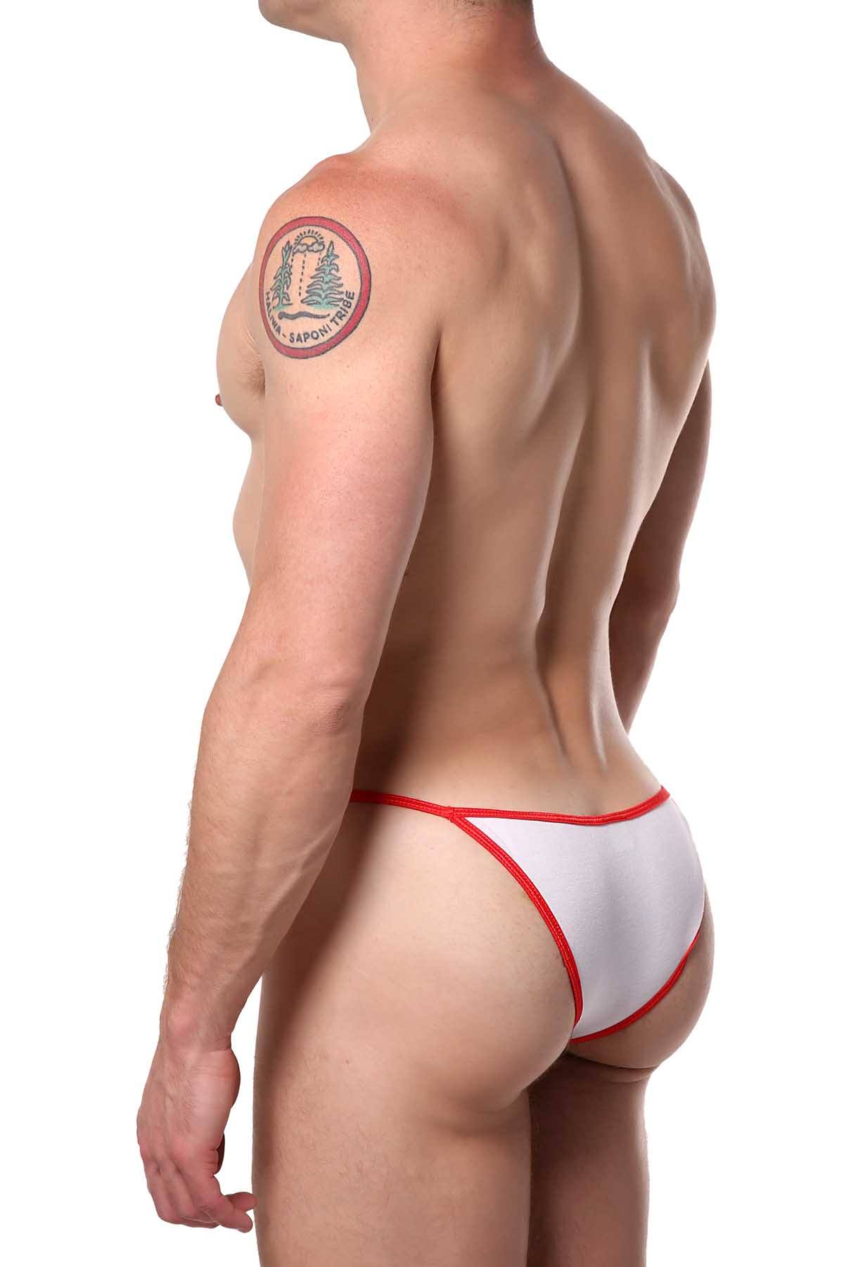 PetitQ White/Red Bamboo Bikini Brief