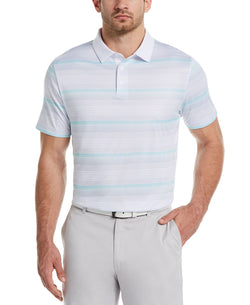 Pga Tour Gradient-stripe Golf Polo Bright White/Blue thumbnail 1