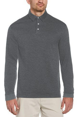 Pga Tour Jacquard Long-sleeve Polo Grey Heath thumbnail 1