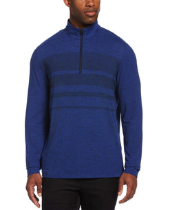 Pga Tour Luxury Performance Stretch Textured Gradient Stripe 1/4-zip Golf Sweatshirt Royal Heather thumbnail 1
