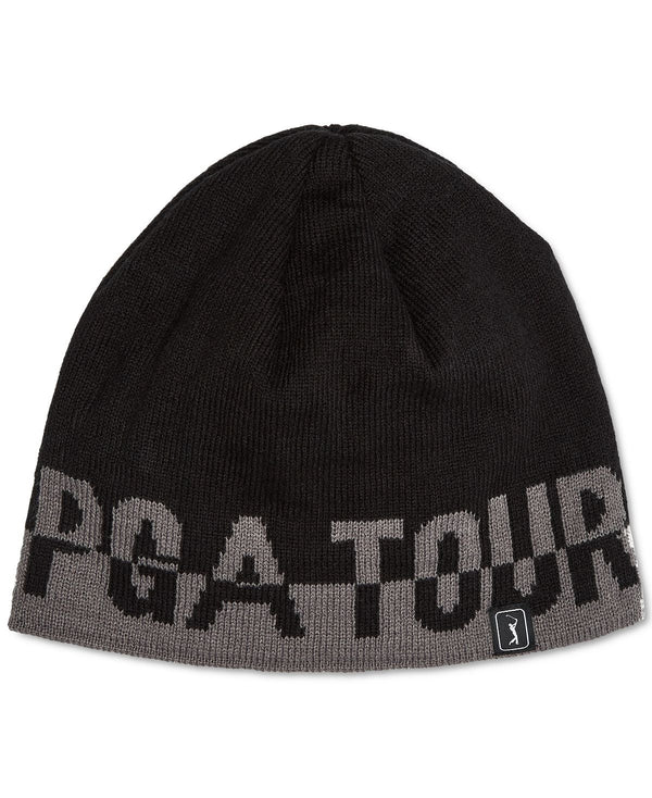 Pga Tour Unisex Jacquard Beanie Hat Caviar