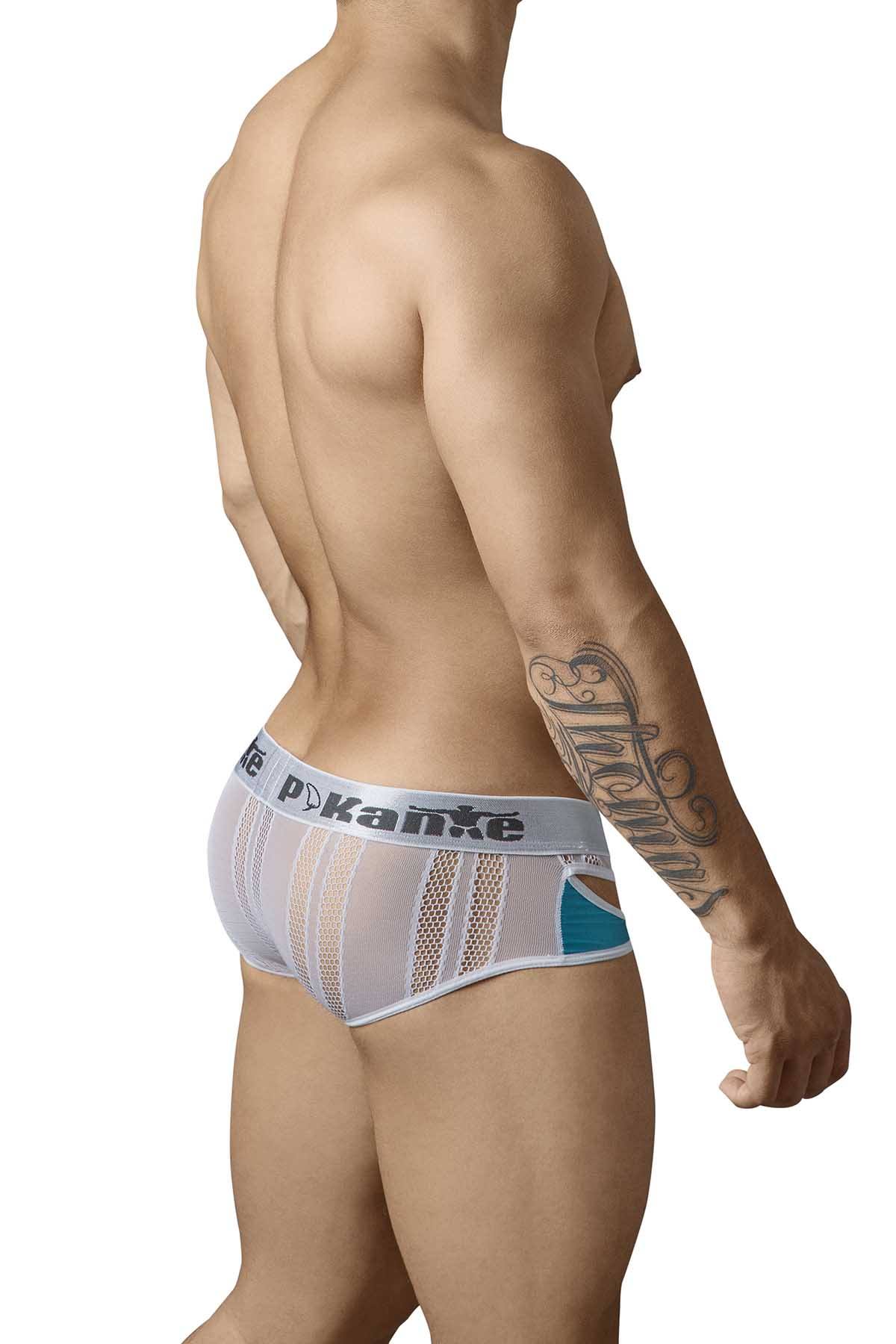 Pikante White/Teal Spicy Brief