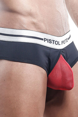 Pistol Pete Black/Red Sheer Mesh Pouch Brief thumbnail 3