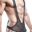 Pistol Pete Black Sheer-Mesh Jock Singlet