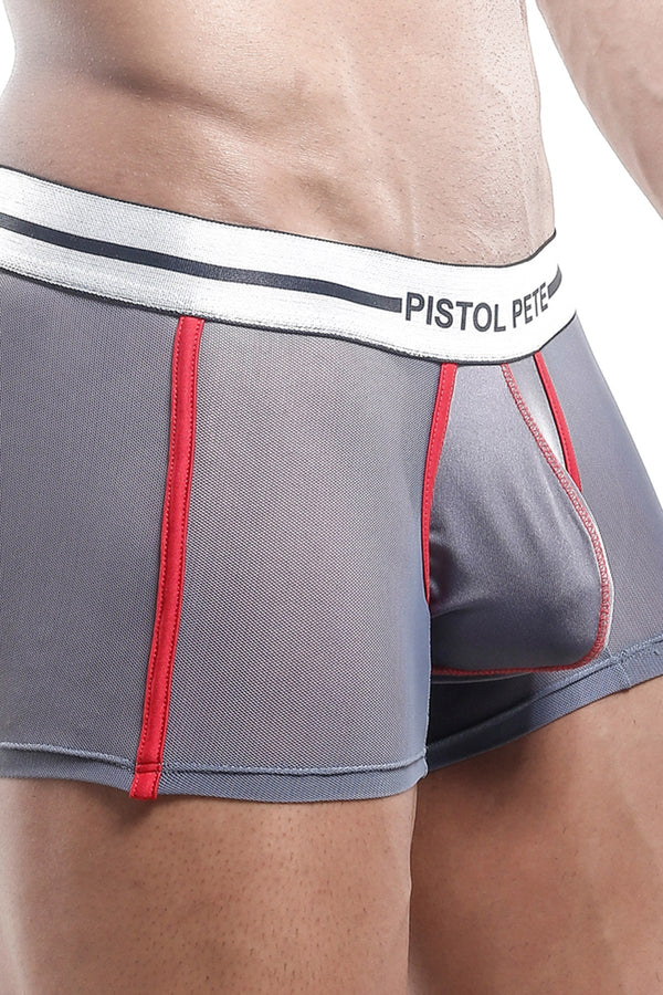 Pistol Pete Grey/Red Contrast Sheer Mesh Trunk