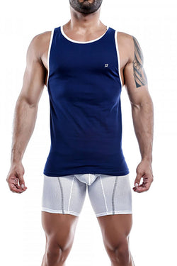 Pistol Pete Navy-Blue/White Contrast-Trim Tank Top thumbnail 2