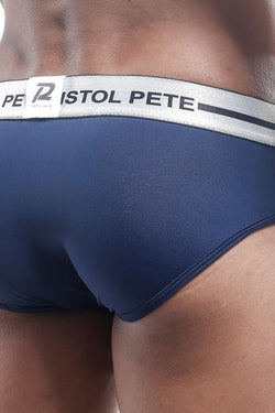 Pistol Pete Navy/White Sheer Mesh Pouch Brief thumbnail 2
