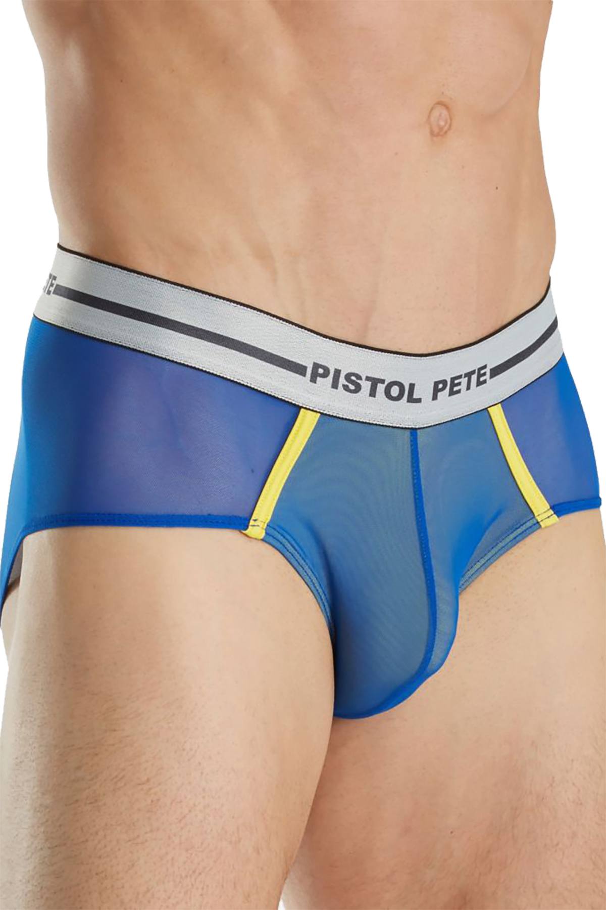 Pistol Pete Royal-Blue/Yellow Mesh Bikini Brief