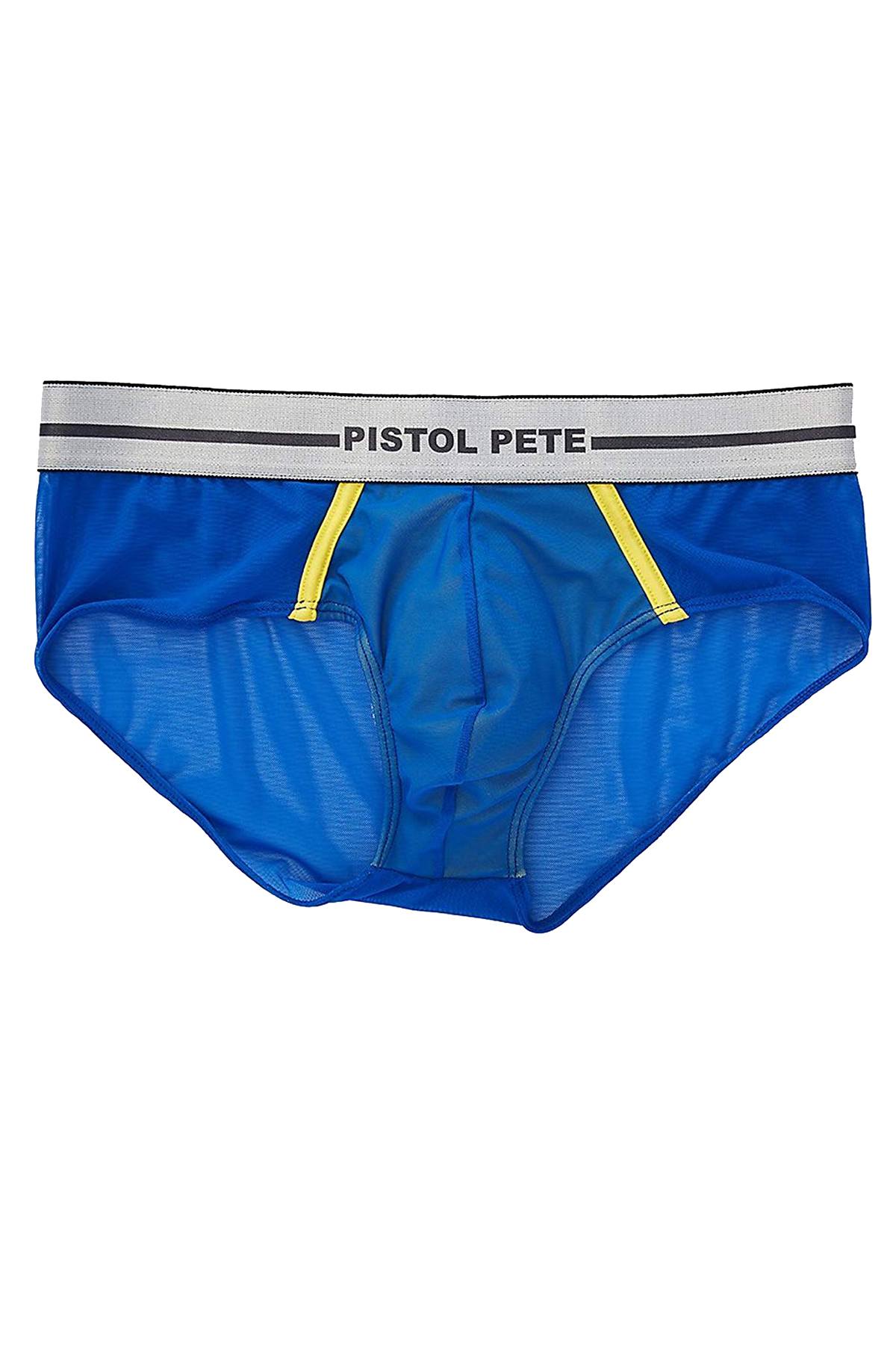 Pistol Pete Royal-Blue/Yellow Mesh Bikini Brief
