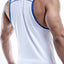 Pistol Pete White/Royal-Blue Contrast-Trim Tank Top