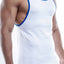 Pistol Pete White/Royal-Blue Contrast-Trim Tank Top