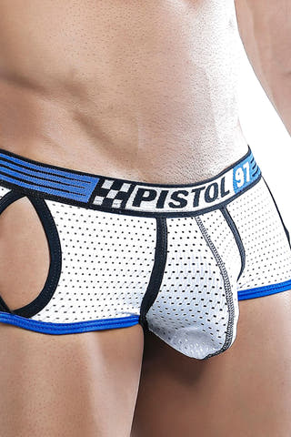 Pistol Pete White Sporty-Mesh Cut-Out Trunk