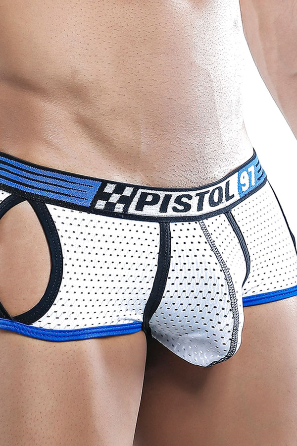 Pistol Pete White Sporty-Mesh Cut-Out Trunk