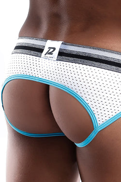 Pistol Pete White/Turquoise Sport Mesh Jock Brief thumbnail 2