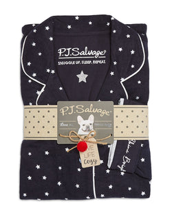 Pj Salvage Printed Flannel Pajama Set Navy Star thumbnail 2