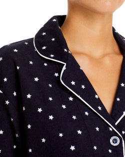 Pj Salvage Printed Flannel Pajama Set Navy Star thumbnail 4
